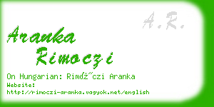 aranka rimoczi business card